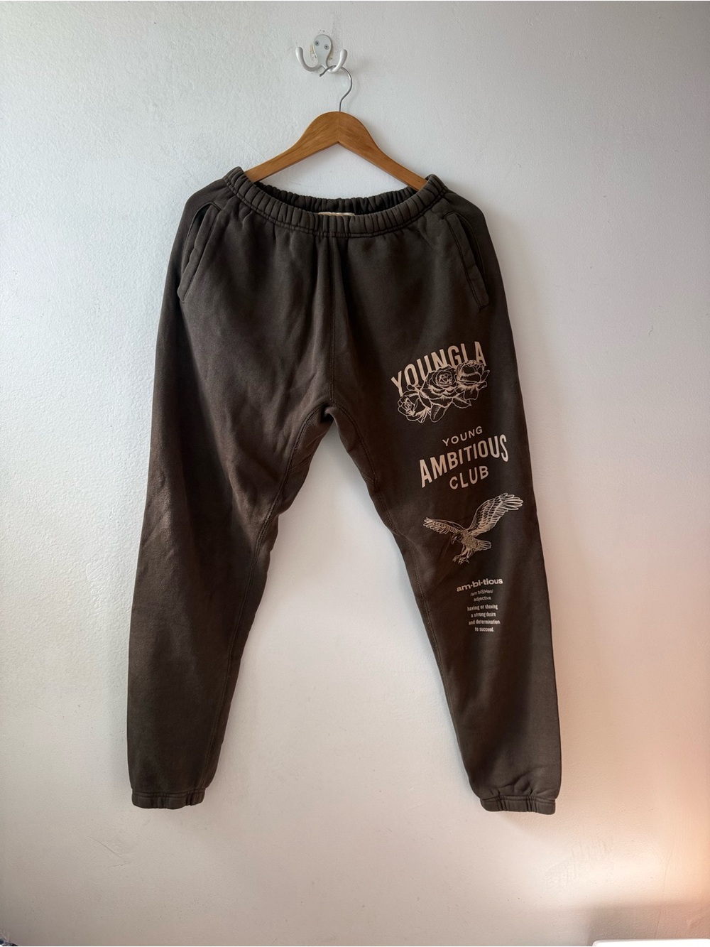 YoungLA Young Ambitious Club Sweatpants in Brown